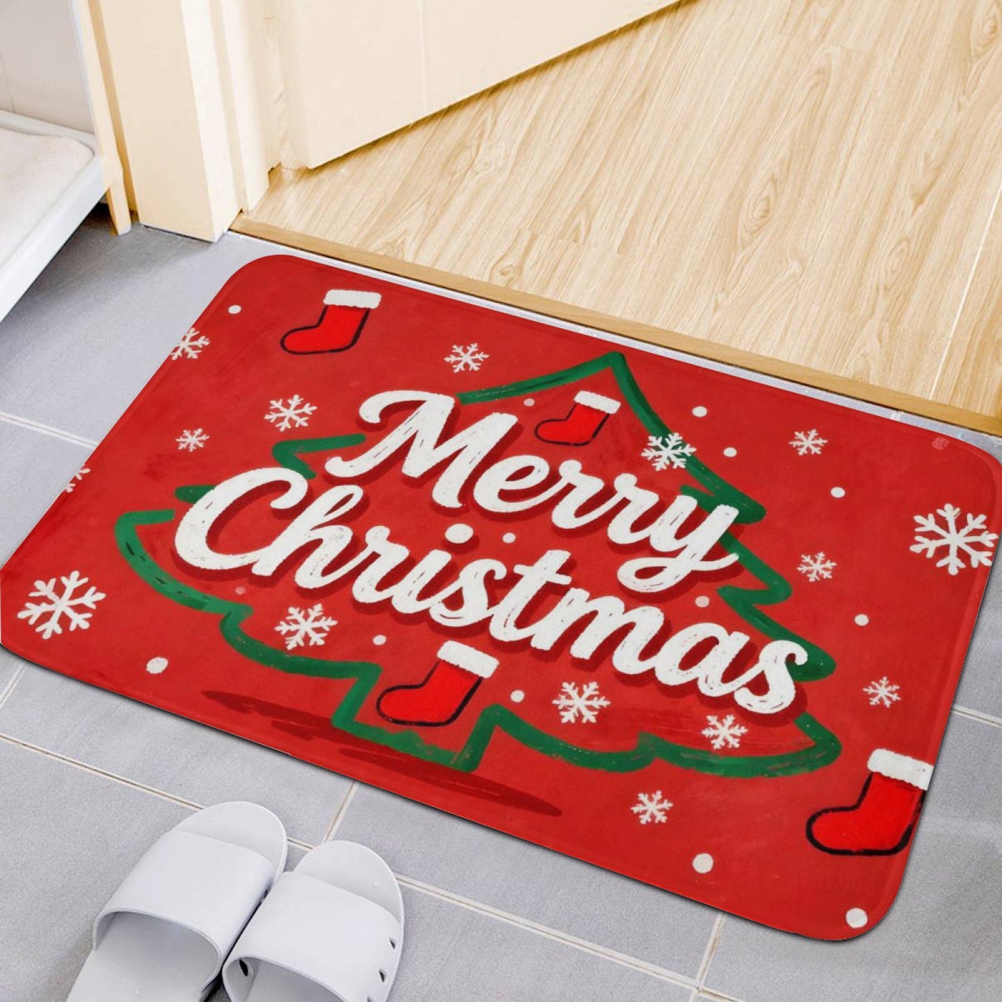 Christmas Entrance Door Door Mat Christmas Eve Decoration