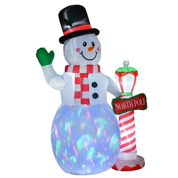 7.9 Feet Christmas Inflatable Snowman Decoration Airblown Lighted For Home Indoor Outdoor Garden Lawn Decoration Party Prop